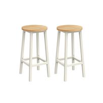 Apskritos pusbario kėdės 65 cm | 2 vnt. kompl. | Balta
