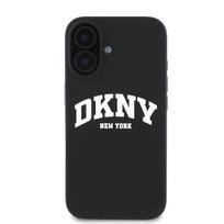 DKNY Liquid Silicone Arch Logo MagSafe Apple iPhone 16 Plus dėklas telefonui juodos spalvos