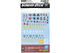 Bandai - Gundam Decal No.17 (MG) Decals for MS (Principality of Zeon) 1, 1/100,  57489