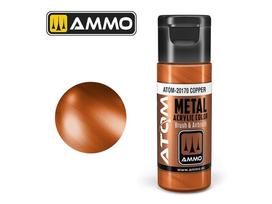 AMMO MIG - ATOM Akriliniai dažai METALLIC Copper, 20ml, 20170
