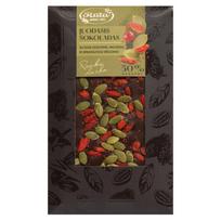Juodasis šokoladas (50%) su goji uogomis, moliūgų ir spanguolių sėklomis, 100 g