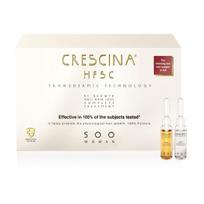 CRESCINA TRANSDERMIC 100% ampulių kompleksas plaukų slinkimo stabdymui ir plaukų atauginimui MOTERIMS, 500 stiprumo, 20 vnt. (10+10) +dovana plaukų šampūnas
