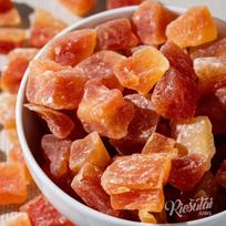 Džiovintų papajų kubeliai cukruoti dideli, 1 kg