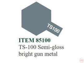 Tamiya - Purškiami dažai TS-100 Semi-gloss bright gun metal, 100ml
