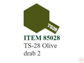 Tamiya - Purškiami dažai TS-28 Olive drab 2, 100ml