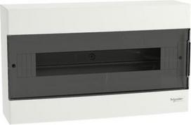 Consumer unit Easy9 EU, surface, 18 modules, 2 earth/neutral terminal blocks, smoked door EZ9EUC118 | 3606486370315