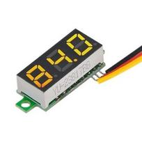 Voltmetras 0-100V - 0.28' su laidais - geltonas LED