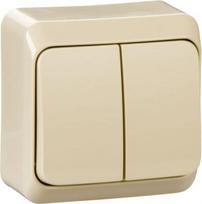 2 gang one way switch, beige, Prima WDE001150 | 5904093552819