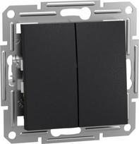 Switch, double, one-way, without frame, anthracite, Asfora EPH0300171 | 3606480729270
