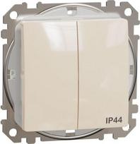 Two gang switch IP44 10AX beige Sedna Design SDD212105 | 3606481481979