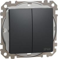 Two gang switch IP44 10AX anthracite Sedna Design SDD214105 | 3606481482198