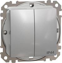 Two gang switch IP44 10AX aluminium Sedna Design SDD213105 | 3606481482082