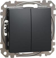 Double 1-way Push-Button 10A, anthracite Sedna Design SDD114118 | 3606481480026