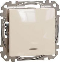 1-way Push-Button 10A Blue Locator LED light, beige Sedna Design SDD112111L | 3606481478788