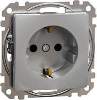 Socket outlet, grounded, with screw, aluminium Sedna Design SDD113021 | 3606481479143