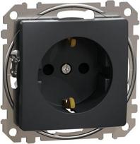 Socket outlet, grounded, with screw, anthracite Sedna Design SDD114021 | 3606481479754