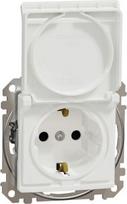 Socket outlet, grounded, with lid, with screw, white Sedna Design SDD111023 | 3606481477941