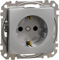 Socket outlet, grounded, screwless, aluminium Sedna Design SDD113022 | 3606481479150
