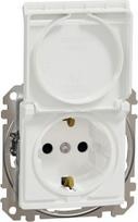 Socket outlet, grounded, with lid, screwless, white Sedna Design SDD111024 | 3606481477958