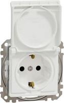Socket outlet IP44, grounded, with lid, screwless, white Sedna Design SDD211024 | 3606481481832