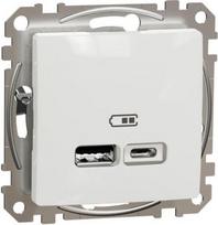 !!! EOL !!! USB socket 2XUSB (A+C) 2,4A 12W white Sedna Design SDD111402 | 3606481478375