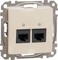 2xRJ45 data outlet CAT6A UTP, beige Sedna Design SDD112467 | 3606481466440