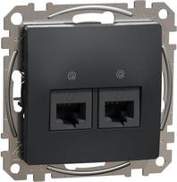 2xRJ45 data outlet CAT6A UTP, anthracite Sedna Design SDD114467 | 3606481467287