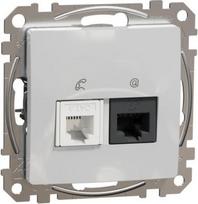 RJ45 + RJ11 data outlet CAT6 UTP, aluminium Sedna Design SDD113468 | 3606481466884