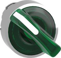 Green illuminated selector switch head Ø22 2-position stay put. range of product: Harmony XB4 - product compatibility: integral LED - device short name: ZB4 - mounting diameter: 22 mm - operator position information: 2 positions 90°. ZB4BK1233 | 3389110890433