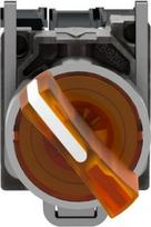 Orange complete illuminated selector switch Ø22 2-position stay put 1NO+1NC 230V. range of product: Harmony XB4 - device short name: XB4 - fixing collar material: zamak - mounting diameter: 22 mm - shape of signaling unit head: round - contacts type XB4BK125M5 | 3389110892277