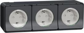 3 set socket-outlet IP55 anthracite Mureva MUR36038 | 3606480789793