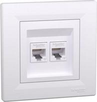 Data outlet 2xRJ45 CAT6 UTP, white Asfora EPH4800121 | 3606480527036
