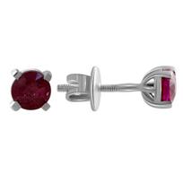 Sidabriniai auskarai su natūraliu rubinu 1,345 ct (2007012) rubino raudonumo spalva