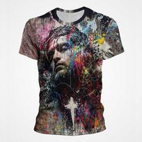 Kristus Jėzus 3D spausdinimo marškinėliai Unisex Laisvalaikio Apvalus kaklas Trumpomis rankovėmis Vasariniai Moteriški Vyriški Viršutiniai drabužiai T-shirt Streetwear Drabužiai XXS