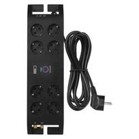 Ilgiklis su apsauga nuo viršįtampių (1800J) 8 lizdų, 3m, TV antenos (IEC), RJ45 apsaugos, juodas EMOS