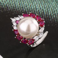 Fashion Commuter Pearl Ring Light Luxury Premium Open Ring Women