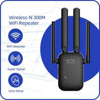 Belaidis „Wi-Fi“ kartotuvas „Wi-Fi“ plėstuvas „Ultraboost“ „Wi-Fi“ stiprintuvas ilgo nuotolio repiter 300M „Wi-Fi“ stiprintuvo prieigos taškas EU Plug juoda