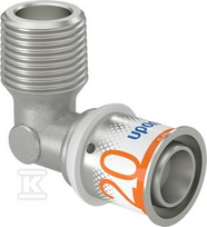 Uponor S-Press PLUS alkūnė su išoriniu sriegiu 20-R1/2MT