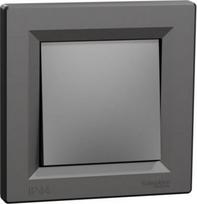 Switch, 1-gang, two-way, with frame, anthracite, IP44, Asfora EPH0400471 | 3606480729959