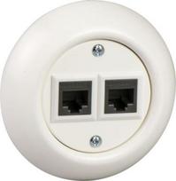 Data socket 2xRJ45 Cat 6 UTP, LexCom white, Renova WDE006961 | 3606480331268