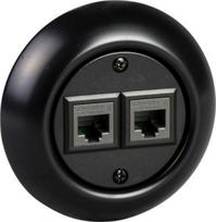 Data outlet 2xRJ45 Cat 6 UTP LexCom, black Renova WDE007161 | 3606480330988