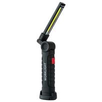 LED darbo lemputė COB USB įkraunamas besisukantis sulankstomas žibintuvėlis 5 režimų nešiojamas rankinis žibintuvėlis L