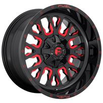 Ratlankis FUEL D612 Stroke R22x10 6x139.7 ET -19 CB 106 (Gloss Black Red Tinted Clear) (1133 kg)