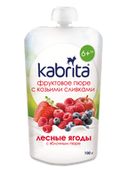 Vaisių tyrė Kabrita® “Miško uogos” nuo 6 mėnesių, 100 g 12 vnt. (Kabrita-box)