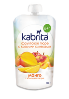 Vaisių tyrė Kabrita® “Mango” nuo 6 mėnesių 100 g 12 vnt. (Kabrita-box)