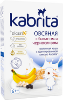 Kabrita® avižų pieno košė su bananu ir džiovintomis slyvomis nuo 6 mėnesių 180g 7 vnt. (Kabrita-box)