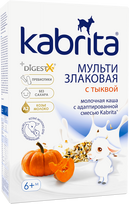 Kabrita® daugiagrūdė pieno košė su moliūgu nuo 6 mėnesių 180g 7 vnt. (Kabrita-box)