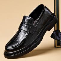 FashionFashion Vyriški laisvalaikio batai slydimo ant odinių vyrų klasikinio retro britiško stiliaus loafers Vyriški vairavimo lauke vyriški mokasinai 38 juoda