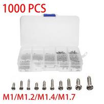 1000 vnt. mini varžtų rinkinys M1 M1.2 M1.4 M1.7 Phillipspan galvutės varžtai