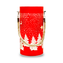 Kalėdinis stiklas Lantern FCL-10 raudonai auksinis L Forever Light